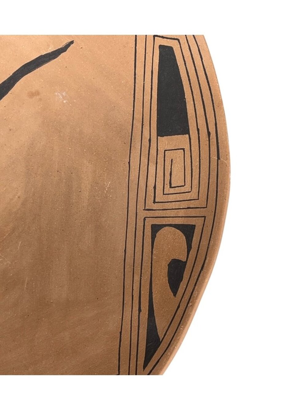 Signed Julio Mora Bowl Handcrafted Mata Ortiz Ceramic Leaping Deer Tan Black - Picture 7 of 16